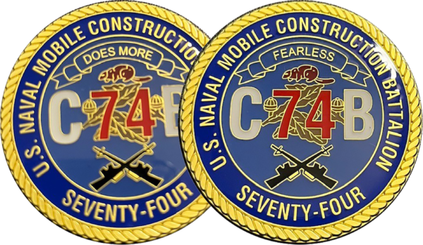 A pair of seals for the u. S. Naval mobile construction battalion 7 4