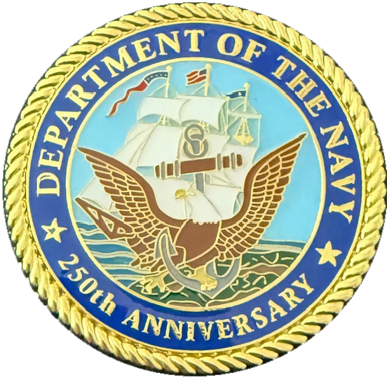 Emblem of the U.S. Department of the Navy's 250th Anniversary.
