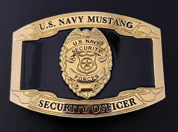 U.S. NAVY MUSTANG SECURITY OFFICER BELT BUCKLE - Image 4