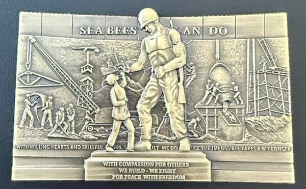 83rd Seabee Birthday Anniversary Coin ~ 3.25 " ~ Antique Finish