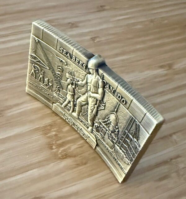 83rd Seabee Birthday Anniversary Coin ~ 3.25 " ~ Antique Finish