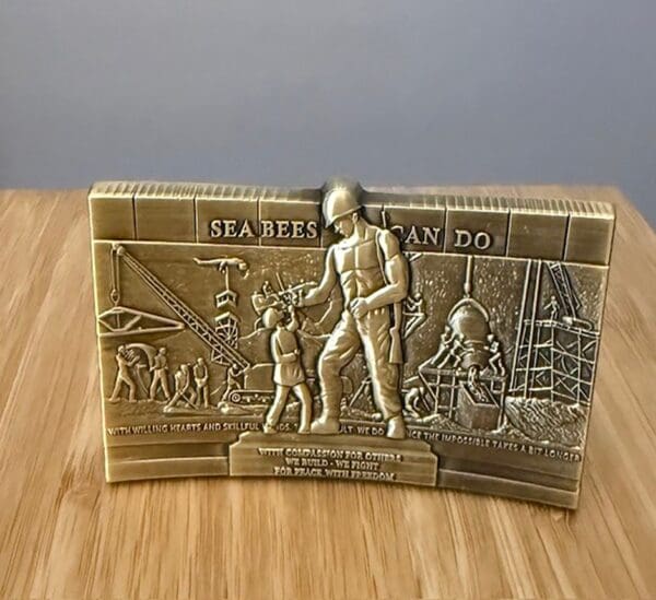 83rd Seabee Birthday Anniversary Coin ~ 3.25 " ~ Antique Finish - Image 4