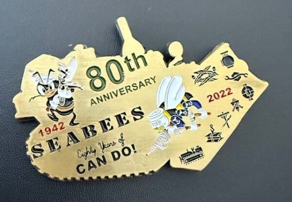 80TH Seabee Anniversary Coin ~ Natasha Bulldozer ~ Antique Finish - Image 3
