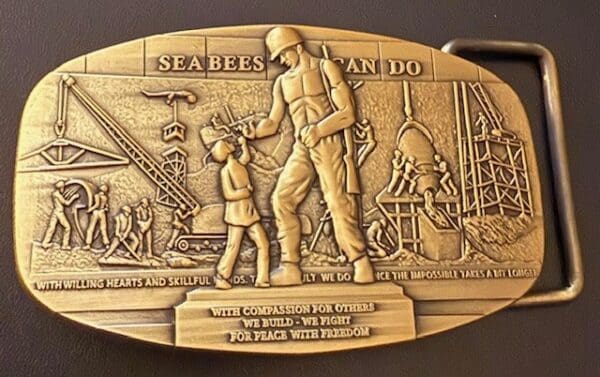 U.S. NAVY SEABEE MEMORIAL BELT BUCKLE - Image 2