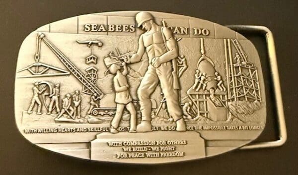U.S. NAVY SEABEE MEMORIAL BELT BUCKLE - Image 3